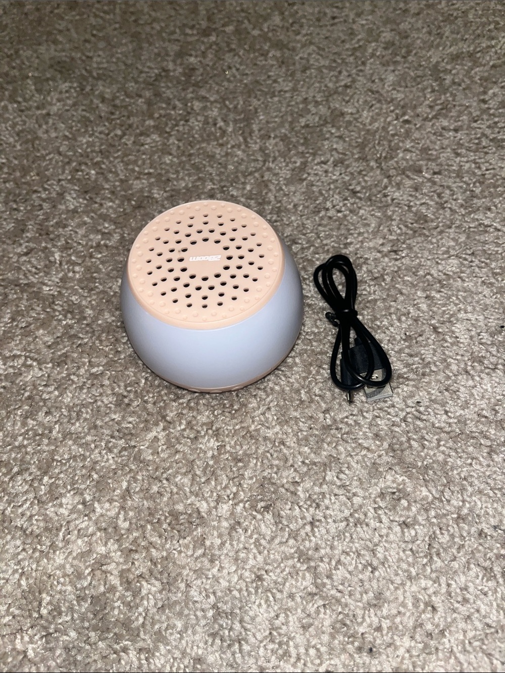 Portable Bluetooth Speaker in Light Pink and White